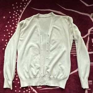 White Cardigan Sweater Button